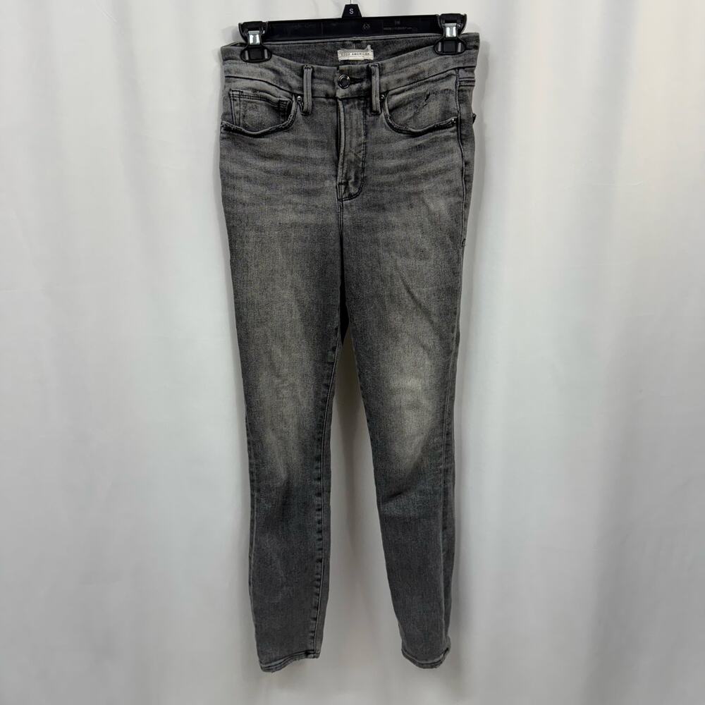 Good American Good Legs Skinny Jeans High Waist Gray Black 2/26